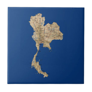 Azulejo do mapa de Tailândia