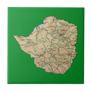 Azulejo do mapa de Zimbabwe