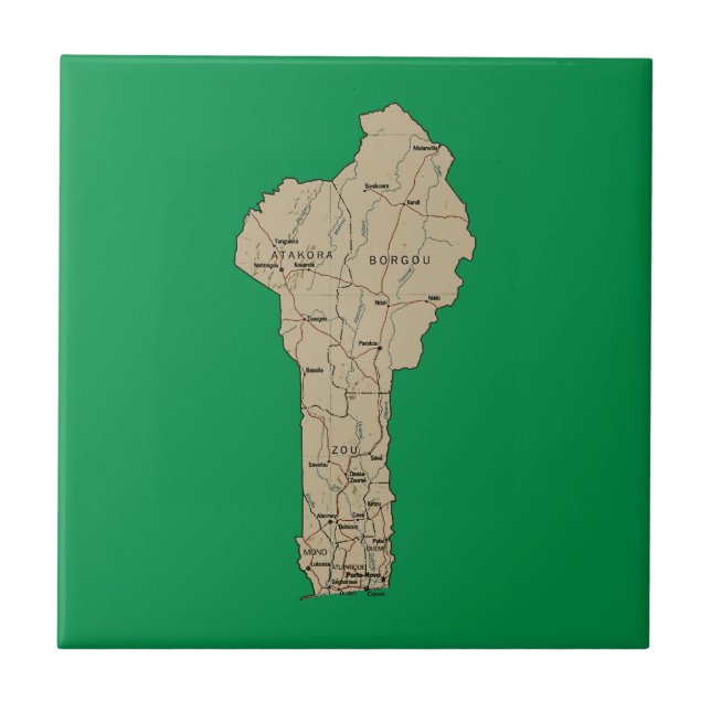 Azulejo do Mapa do Benim (Frente)