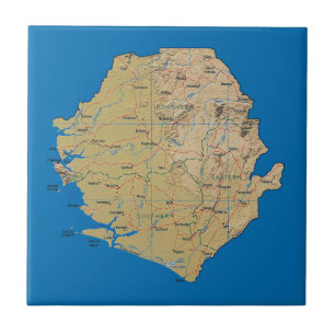 Azulejo do mapa do Sierra Leone