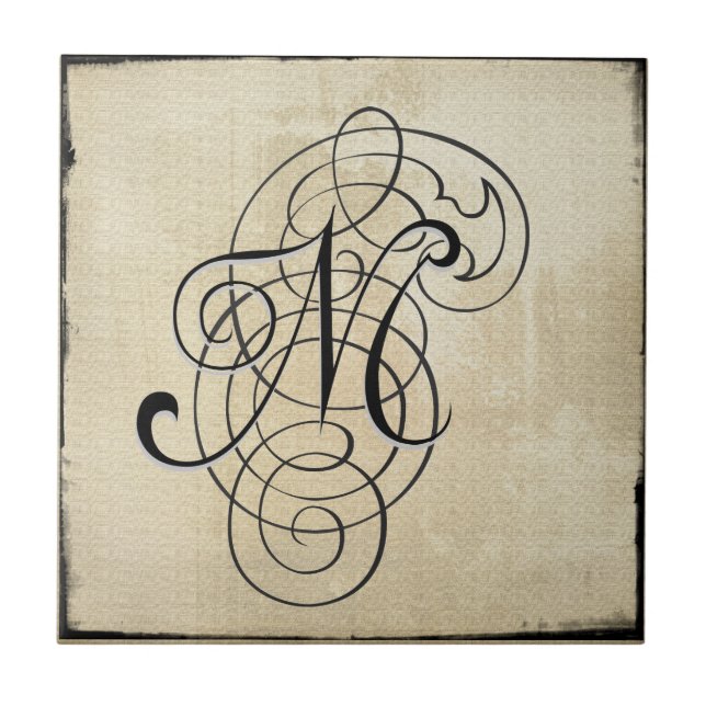 azulejo do mongram "M" (Frente)