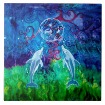 Azulejo do olhar do golfinho