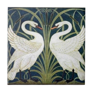 Azulejo do papel de parede da cisne e da