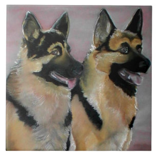 azulejo do par do german shepherd