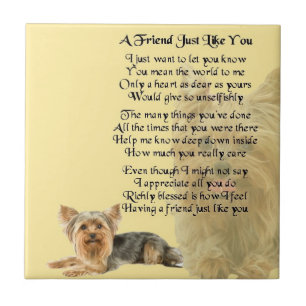 Azulejo do poema do amigo do cão do yorkshire