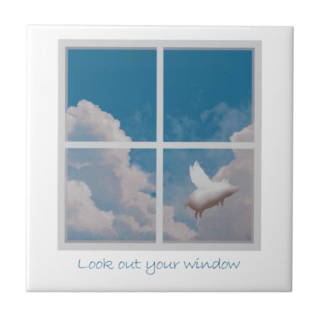 azulejo do porco do vôo (Frente)