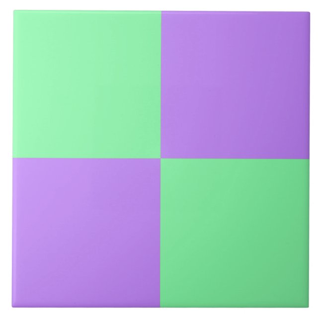 Azulejo do quadro de verificação verde e roxo da m (Frente)