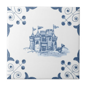 Azulejo do Sandcastle de Delft com cantos do rolo