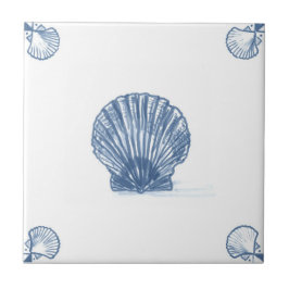 Azulejo do Scallop de Delft com cantos de Shell