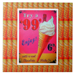 Azulejo do sinal da sala de estar do sorvete do