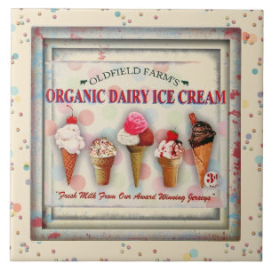 Azulejo do sinal da sala de estar do sorvete do