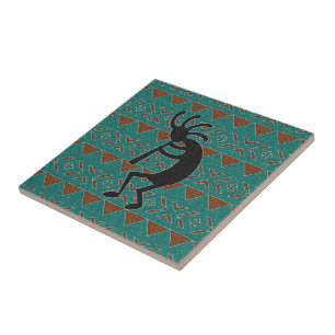 Azulejo do sudoeste de Kokopelli de turquesa