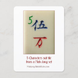 Azulejo do terno de 5 caráteres - cartão