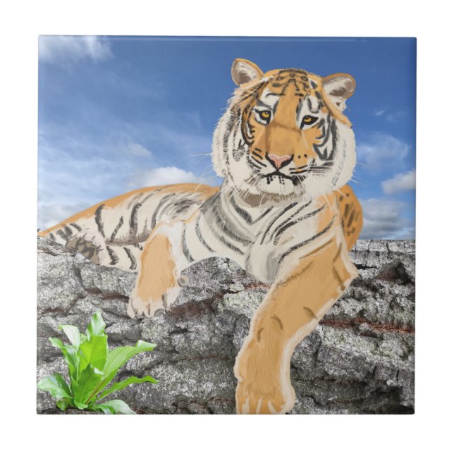 Azulejo do Tigre Reclinado (Frente)