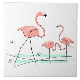 Azulejo do trio 2 dos flamingos