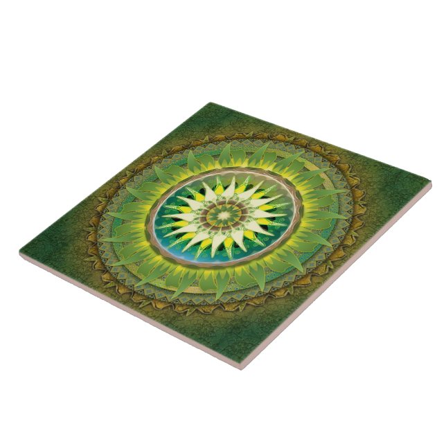 Azulejo do verde da mandala (Lateral)