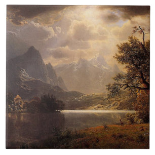 Azulejo dos animais selvagens dos cervos do lago