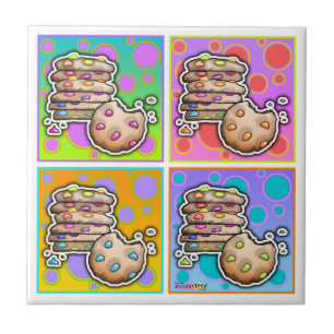 Azulejo dos biscoitos do pop art