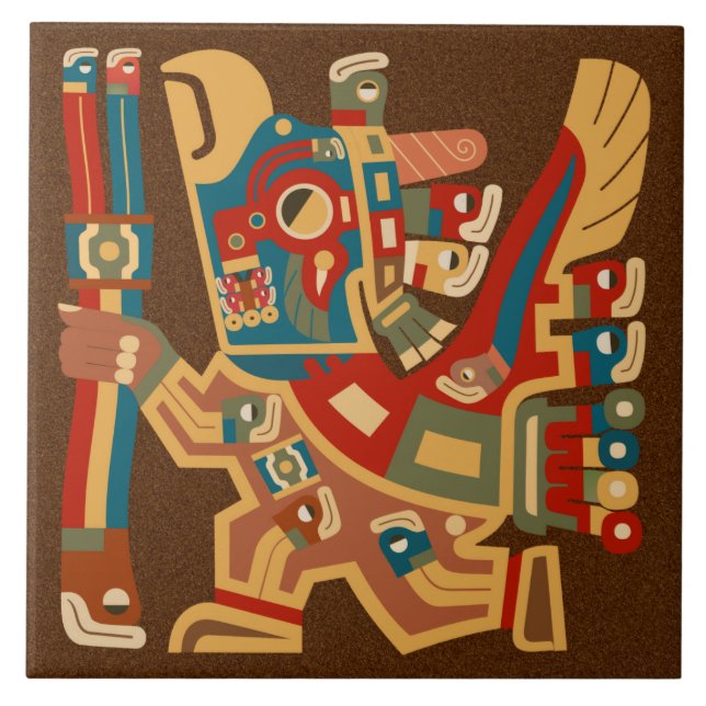 Azulejo dos guerreiros de Tiwanaku Sun (Frente)