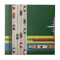 Azulejo dos modos do transporte da logística das