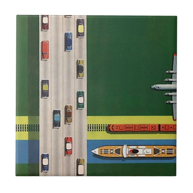 Azulejo dos modos do transporte da logística das (Frente)