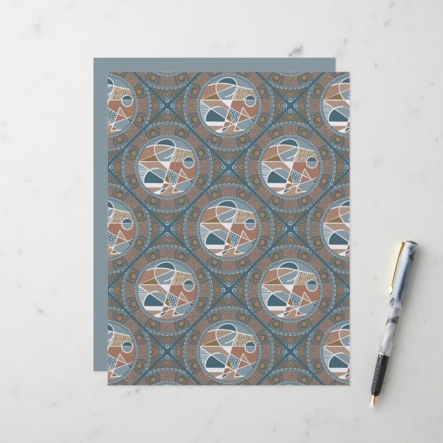Azulejo Dot Mandala Diamond abstrato Accent Scrapb (Frente/Verso In Situ)