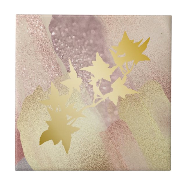 Azulejo Dourado, Dourado cerâmico (4,25" x 4,25") (Frente)