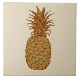 Azulejo Dourado havaiano tropical do abacaxi