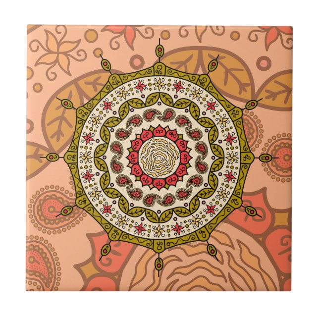 Azulejo Dourado Mehndi Fantasy (Frente)