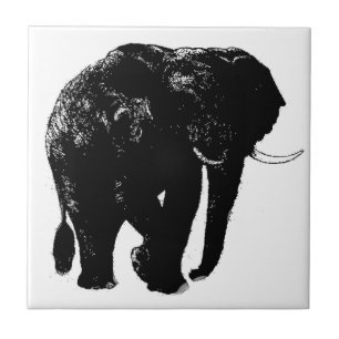 Azulejo elefante cerâmico