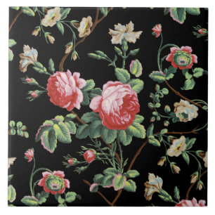 Azulejo Elegante de Quic Vintage Rosa Rosa Floral 