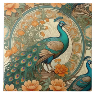 Azulejo Elegante Peacock Decorative Cerâmica