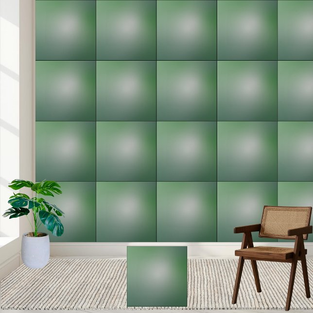 Azulejo Elegante Verde Cerâmico (Elegant Green Gradient Ceramic Tile)