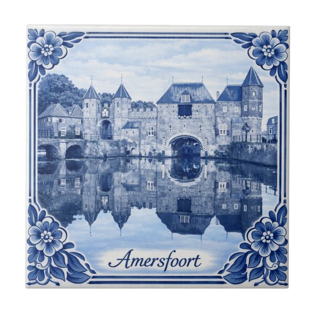 azulejo em estilo Delft Blue de Amersfoort (Frente)