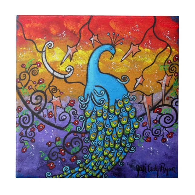 Azulejo Enchantagem Peacock Art (Frente)