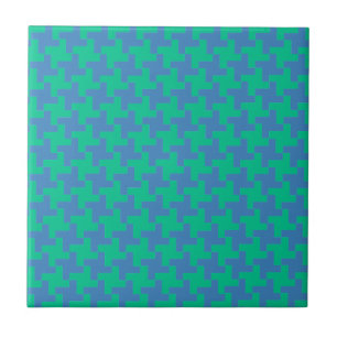 Azulejo, esmeralda e verificação azul do dente d