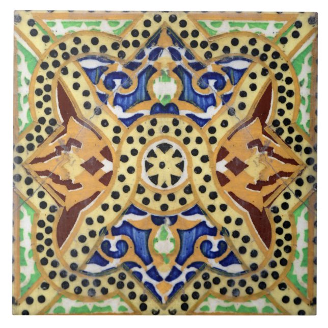 Azulejo Espanhol Antigo Mosaico (Frente)