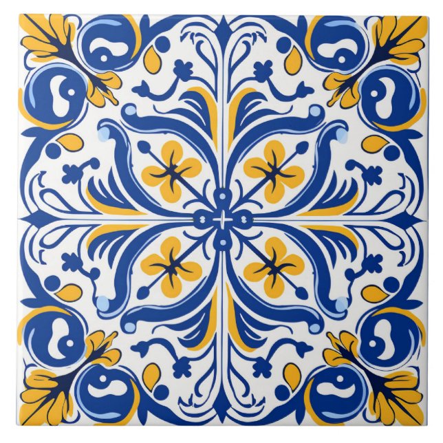 Azulejo Espanhol Telha Cerâmica Mediterrânea (Frente)