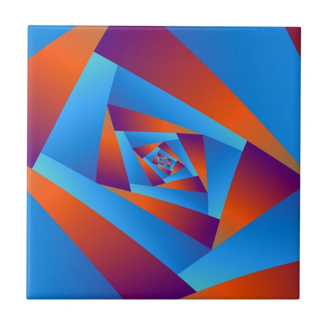 Azulejo espiral laranja e azul (Frente)