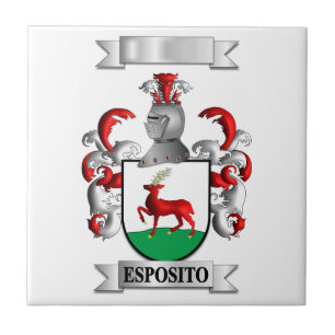 Azulejo Esposito Sobrenome Italiano e Escudo