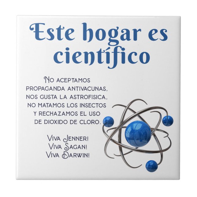 AZULEJO ESTE HOGAR ES CIENTÍFICO (Frente)