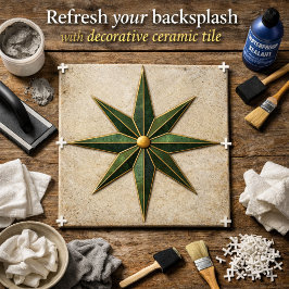 Azulejo Estrela Verde Esmeralda Vintage para Reves