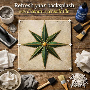 Azulejo Estrela Verde Esmeralda Vintage para Reves