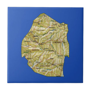 Azulejo Eswatini Map