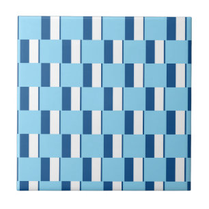 Azulejo Faixa Azul e Branco