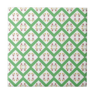 Azulejo Faixa Verde Floral