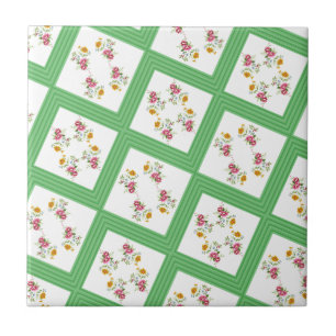 Azulejo Faixa Verde Floral
