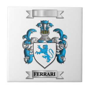 Azulejo Ferrari Sobrenome Italiano e Escudo