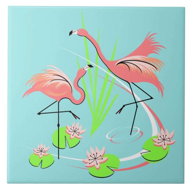 Azulejo Flamingo Fandango Duo (Frente)