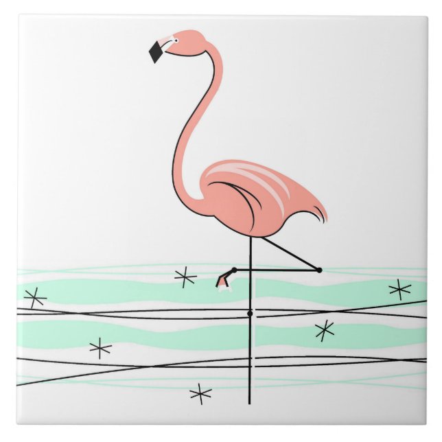 Azulejo Flamingo Ocean reverso (Frente)
